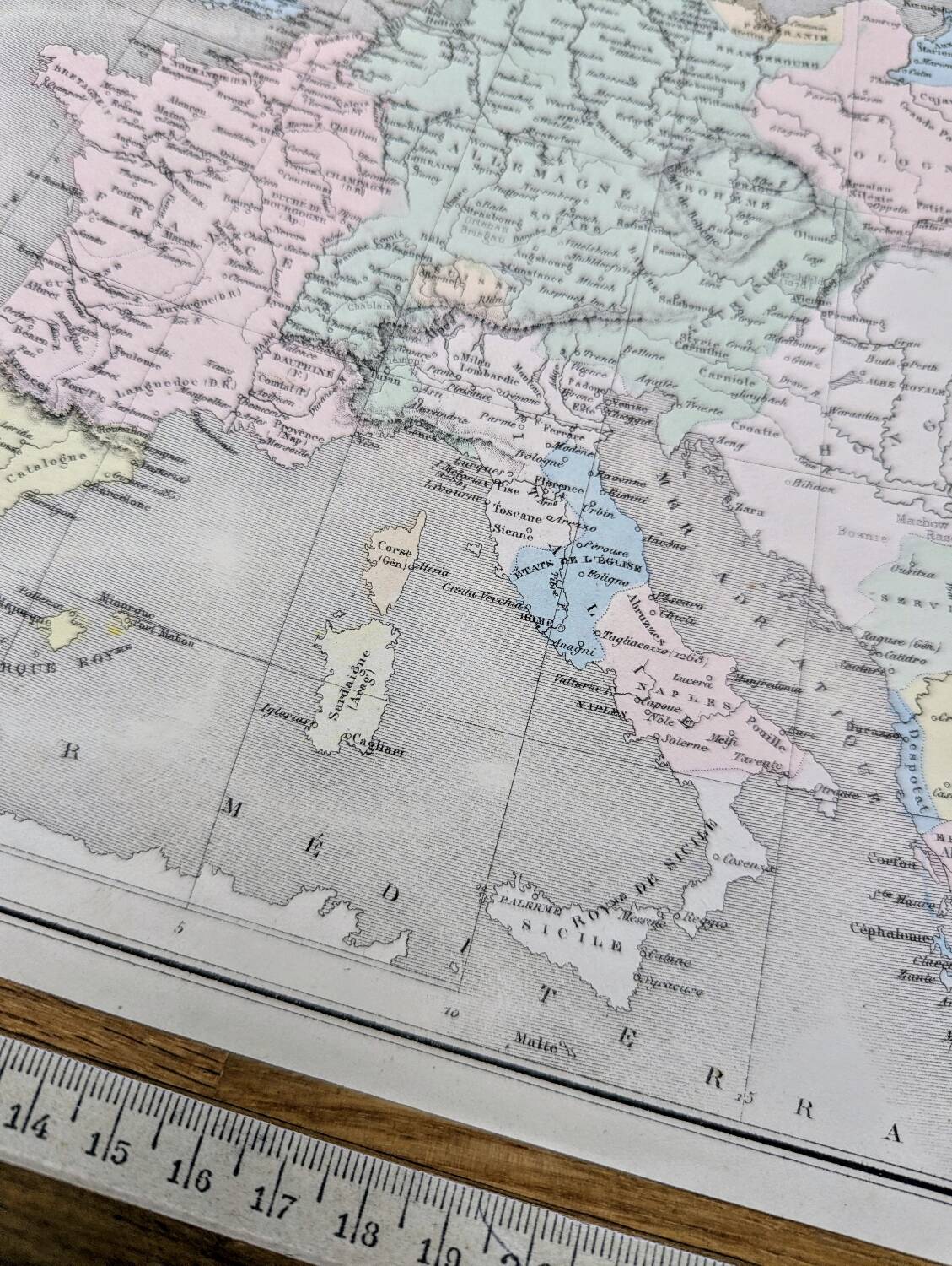 Feudal Europe, original map printed in 1879.