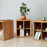 Set of 3 old workshop lockers