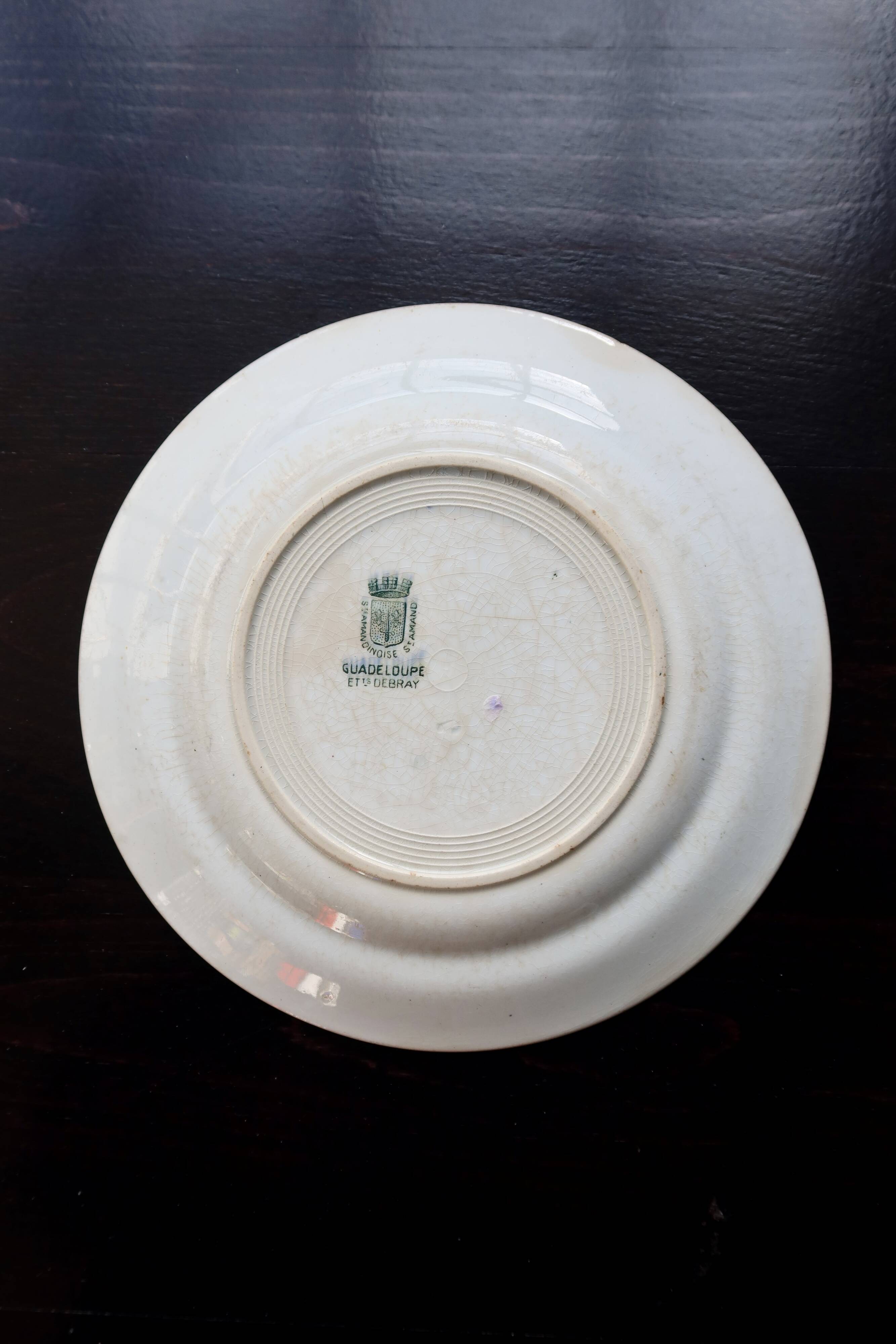 Antique ironstone plate from Saint-Amand – Guadeloupe model