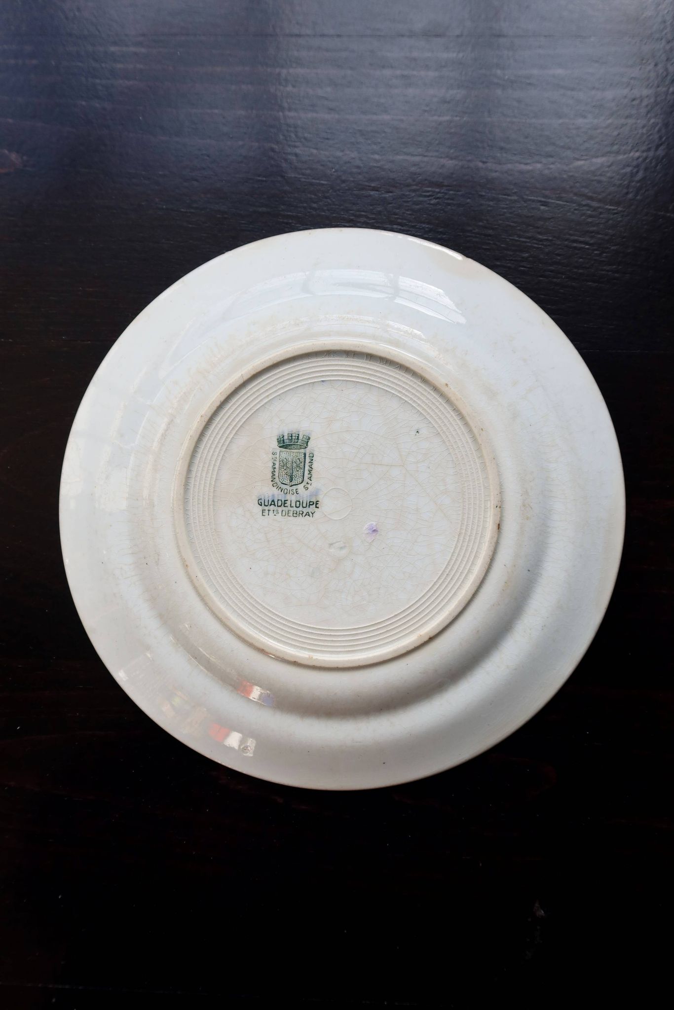 Antique ironstone plate from Saint-Amand – Guadeloupe model