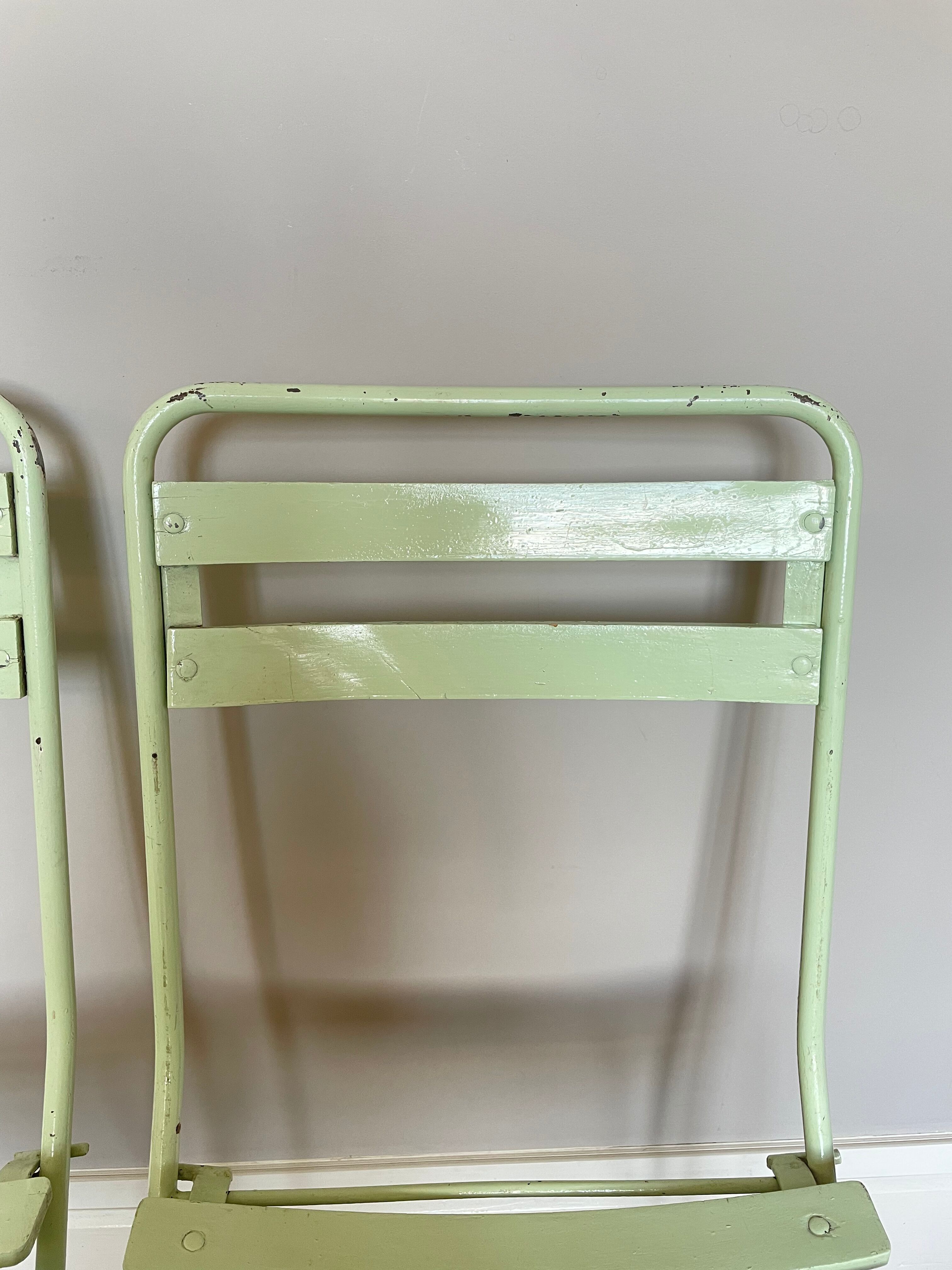 Pair of vintage folding garden chairs