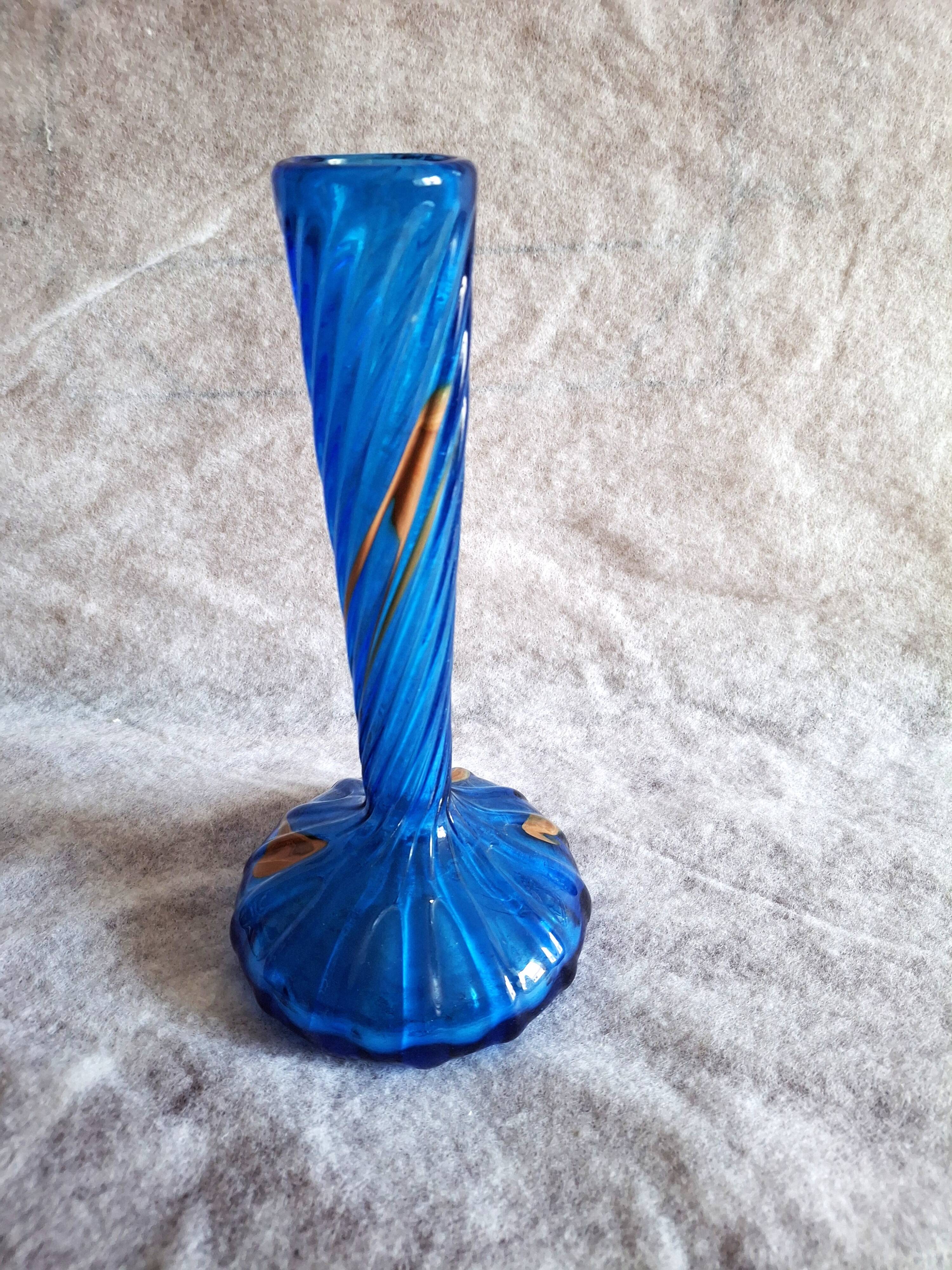 Authentic Berluze Vase Glass Paste by Mic and Bob Le Bleis 1970s