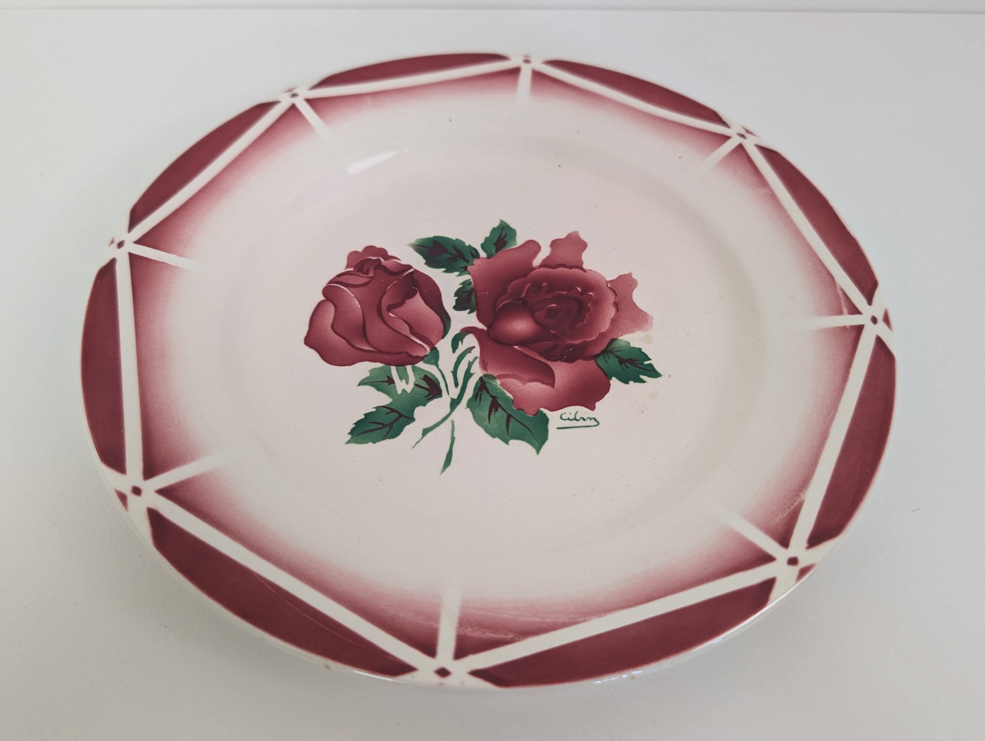 5 Digoin Sarreguemines dinner plates
