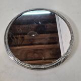 Silver-plated mirror tray centrepiece from the mid-20th century, 30 cm.