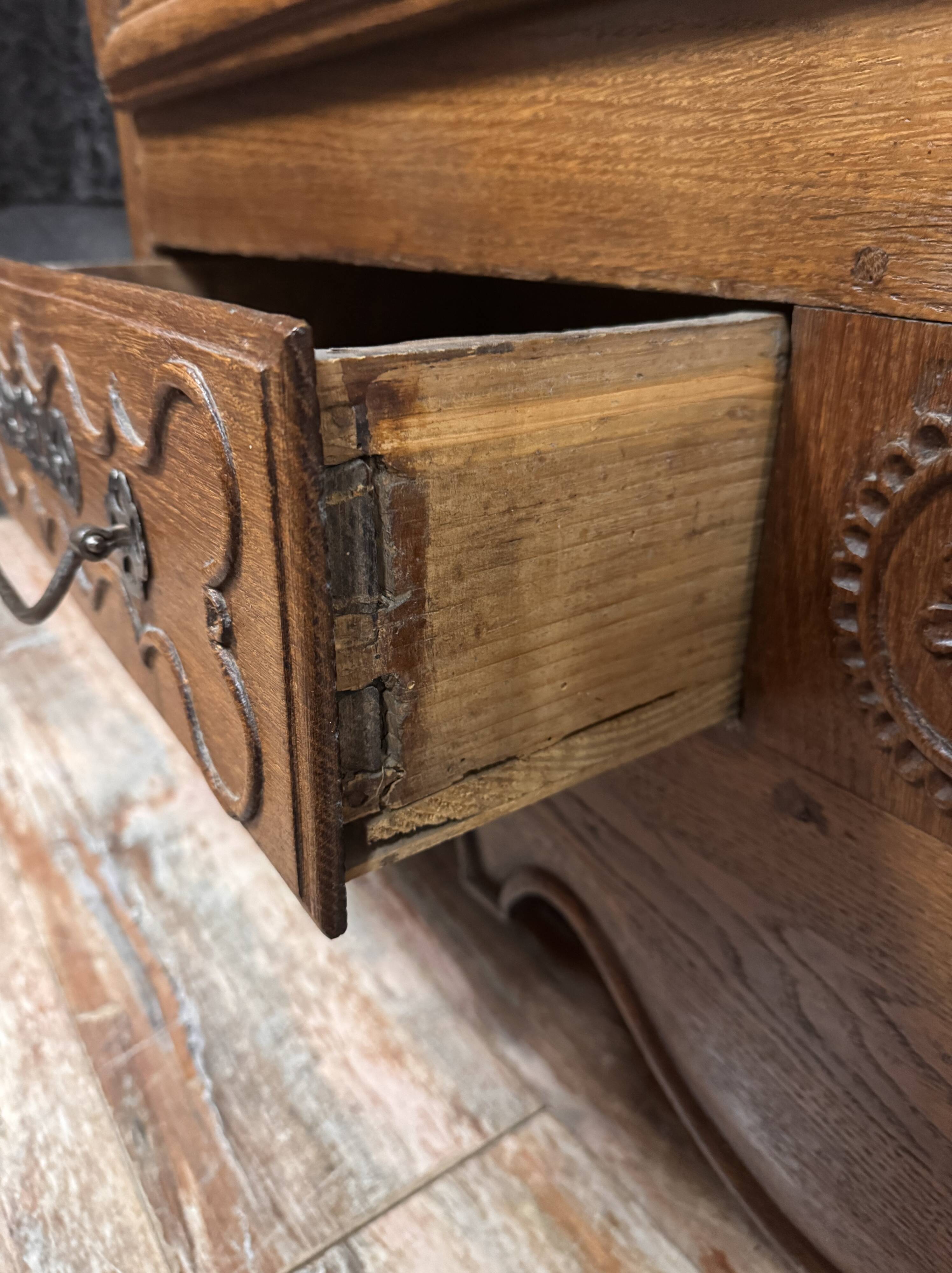 Louis XV period bookcase in solid oak circa 1750