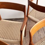 Chaises de Salle à Manger Danoises Modèle 57 en Teck, Niels O. Møller, JL Mollers, Ensemble de 6