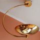 Vintage gold metal arc pendant light, 1980s