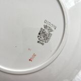 3 vintage black floral frieze dessert plates from Digoin and Sarreguemines