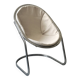 Chromed metal Egg armchair by Gastone Rinaldi, 1970s design chair.