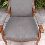 Fauteuil Voltaire et repose pieds