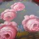 antique round wooden tray with rose decorations