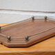 Plateau bois vintage, centre de table, plateau de service