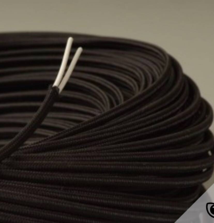 Earthenware lamp, 2 M fabric cable, paper lampshade