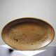 Grand plat de service ovale grès/céramique artisanal vintage Salins années 60