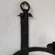 Wrought iron candle holders 1900 brutalist sconces