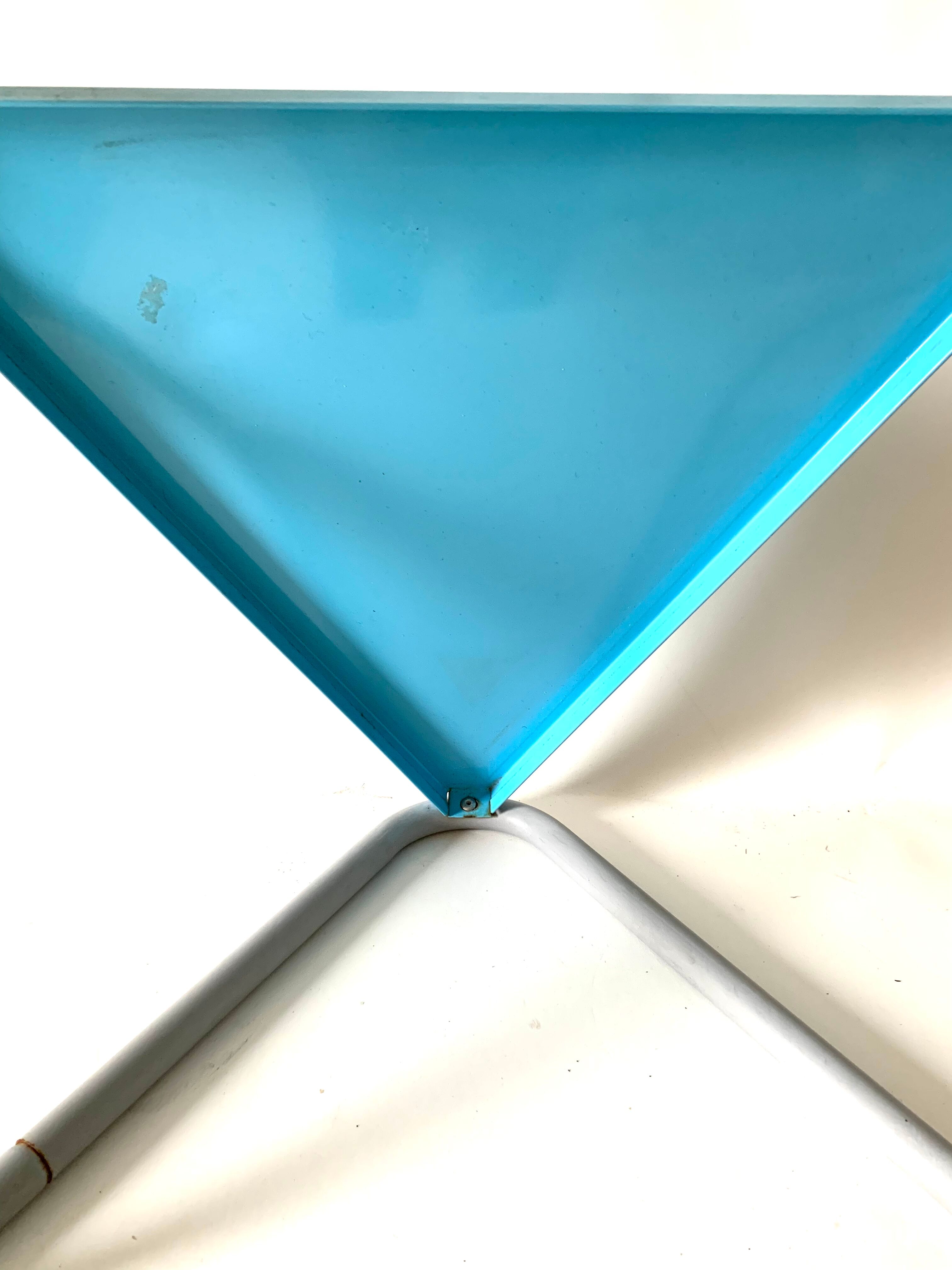 Vintage blue metal coffee table