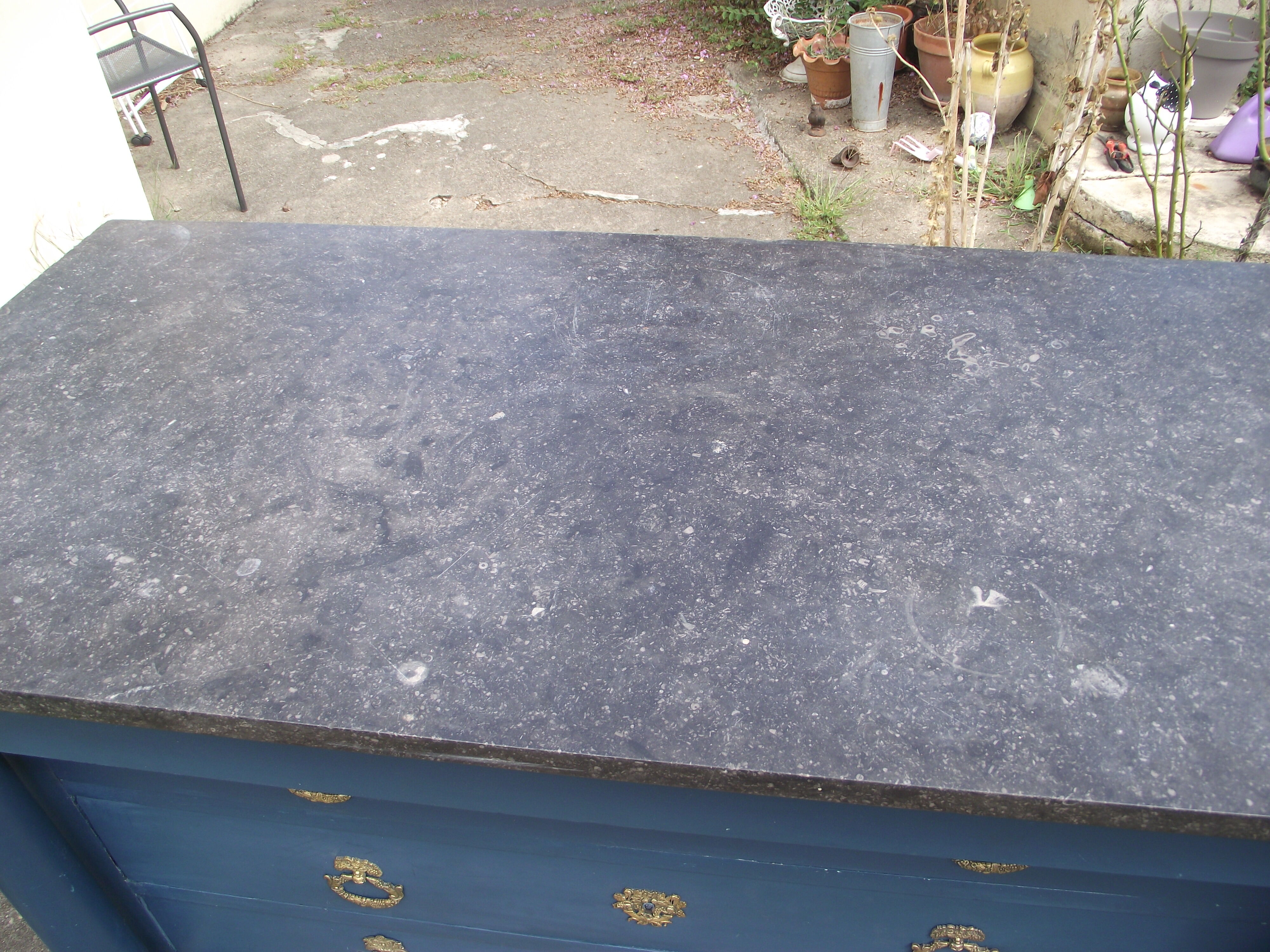 Chest of drawers Empire 19th on marble