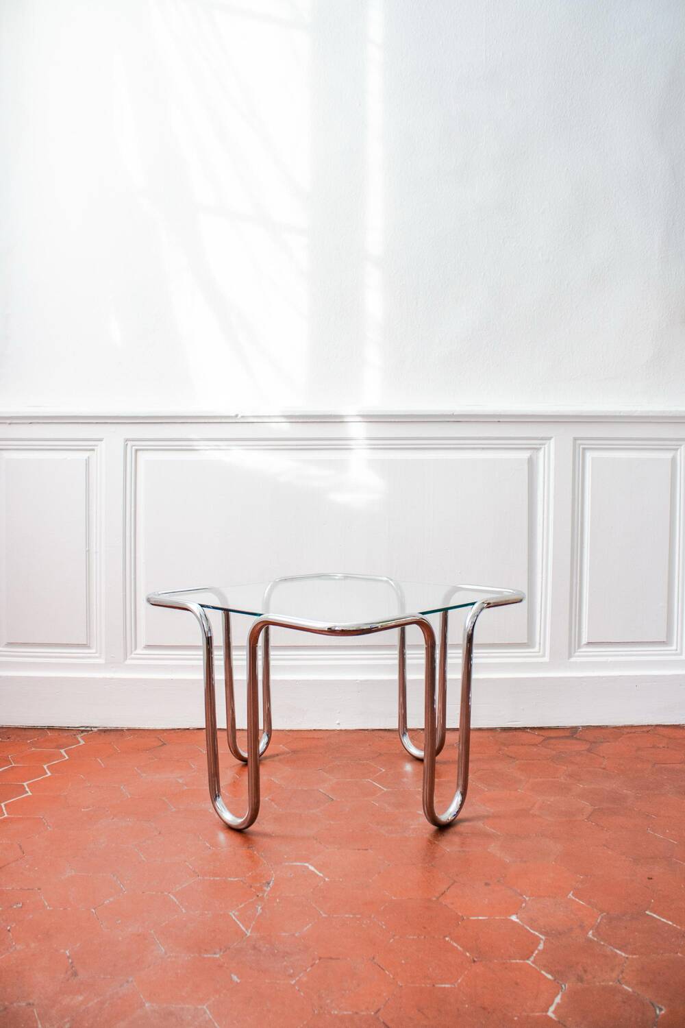 Chrome and glass coffee table by Ezio Didone, Italy, 1970s