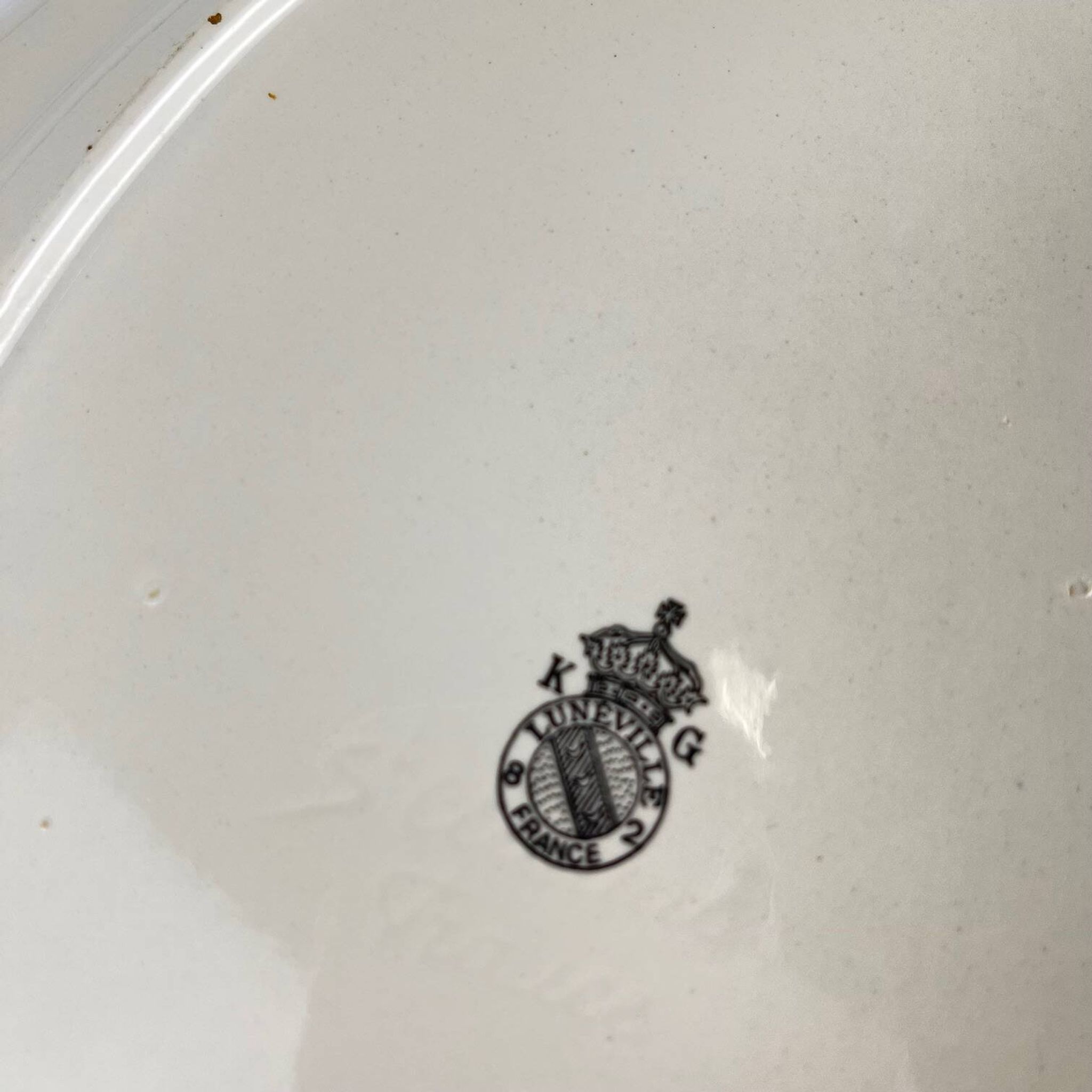 Grand plat ovale  KG Luneville – modèle Réverbère