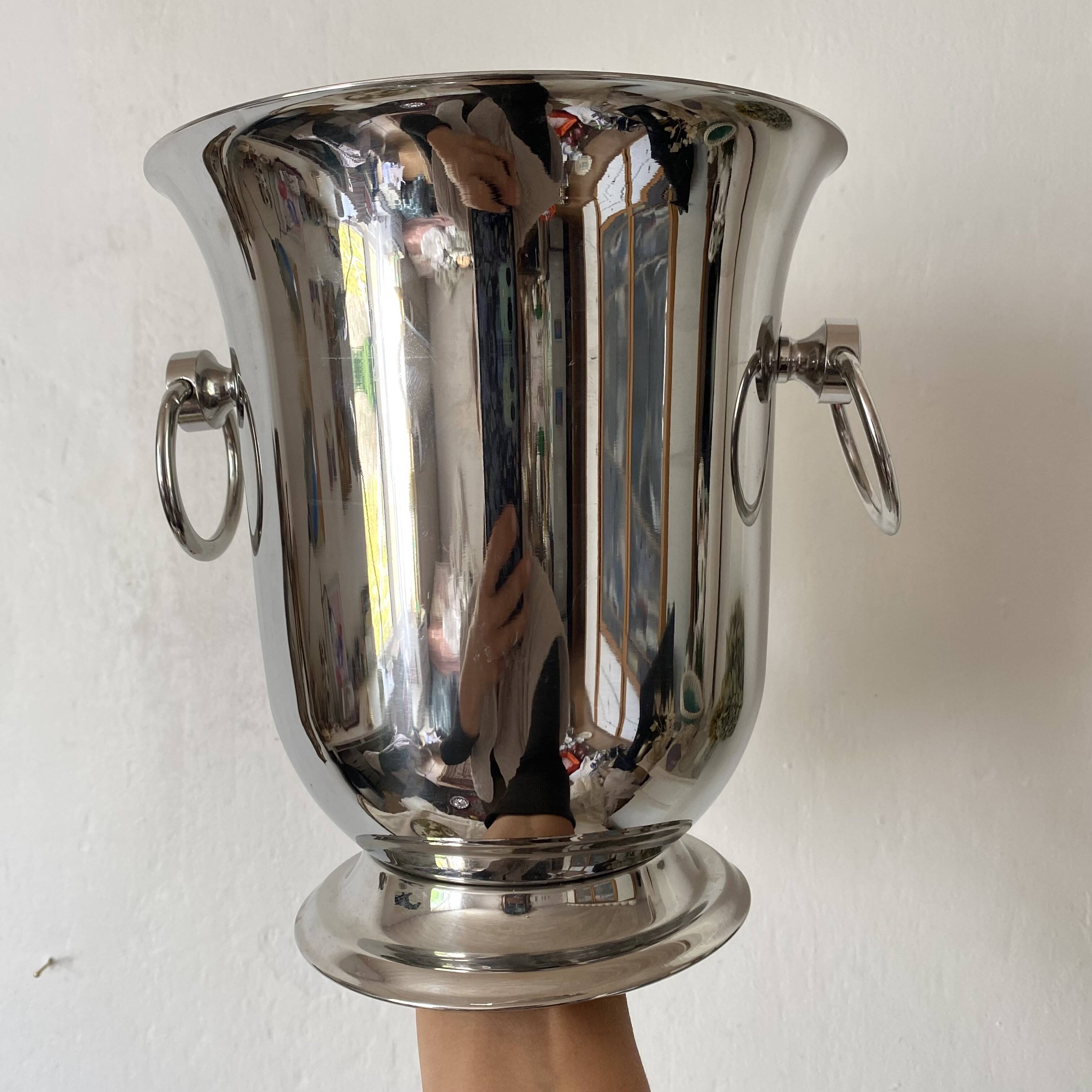 Guy Degrennes stainless steel champagne bucket