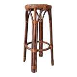 Vintage rattan high stool 60s/70s