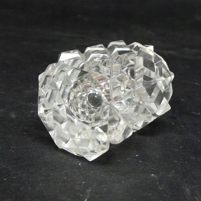 L1m crystal toothpick holder in art deco style