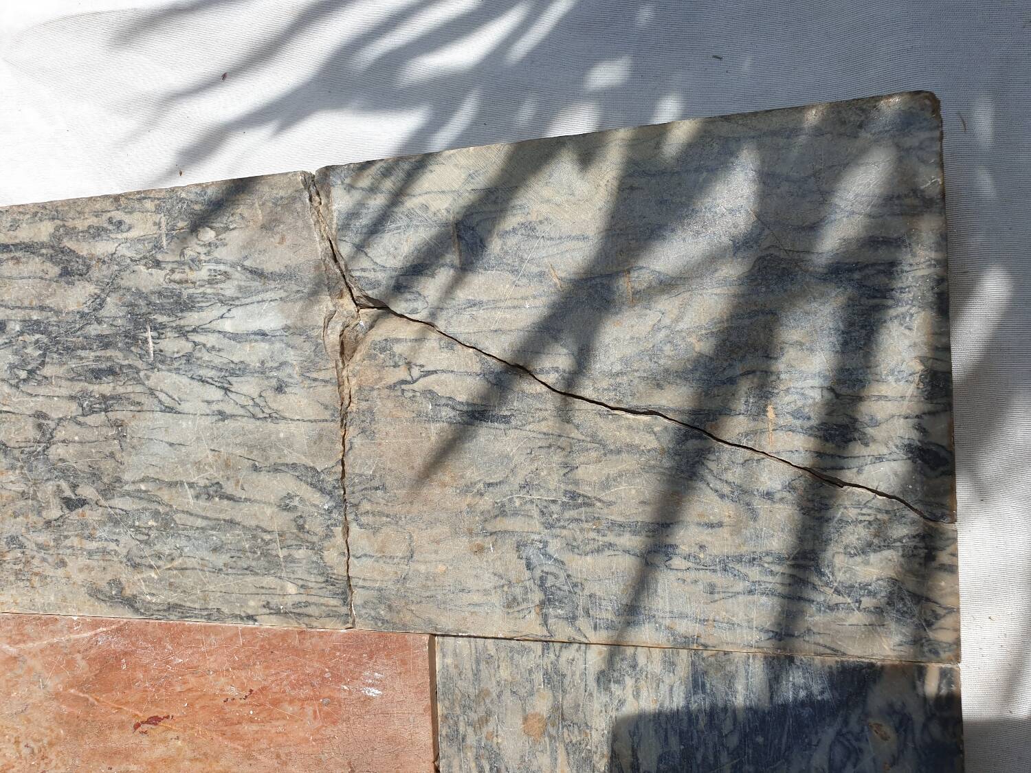 Napoleon III modillion fireplace in gray marble late 19th century