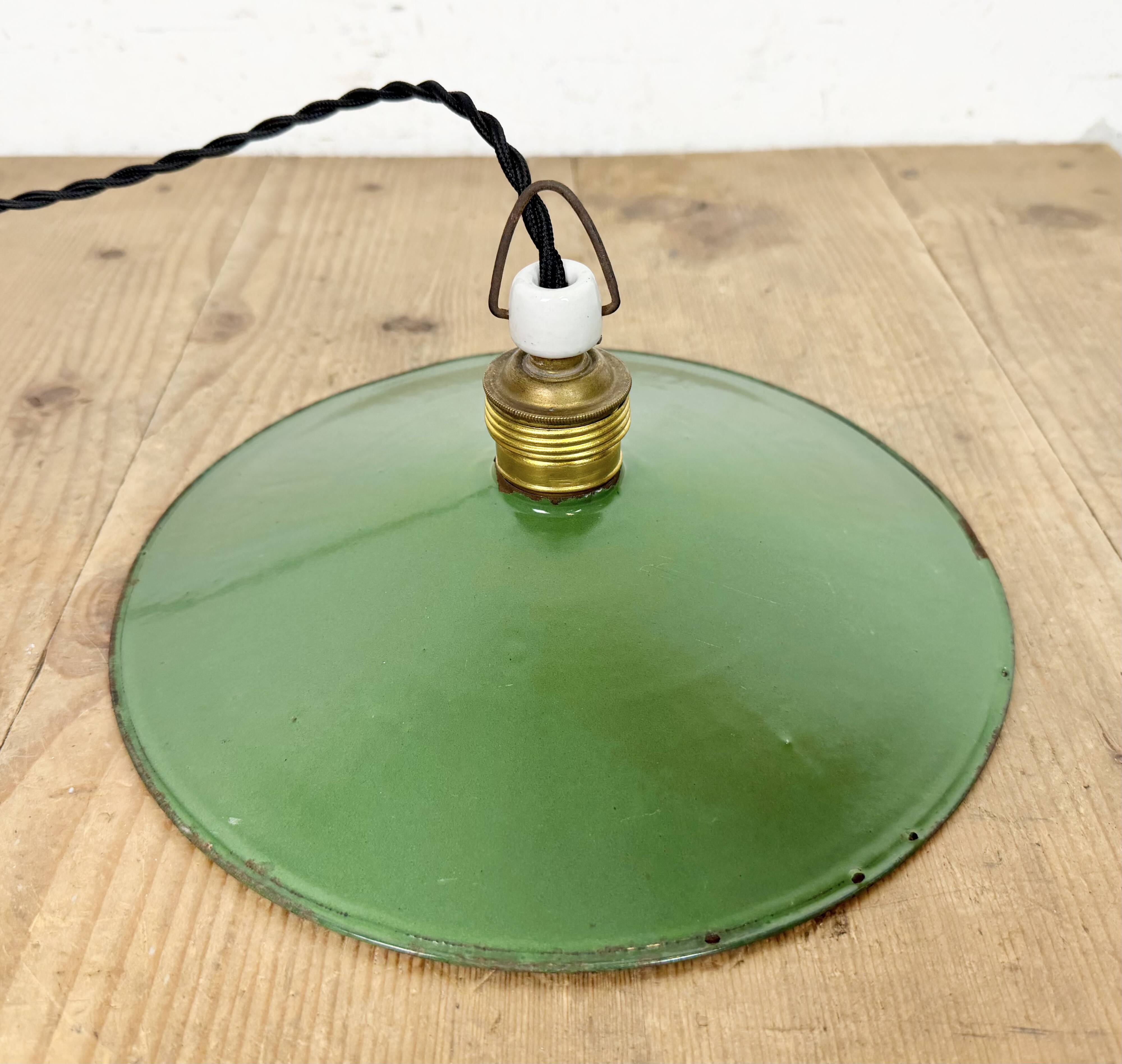 Industrial Green Enamel Light, 1930s