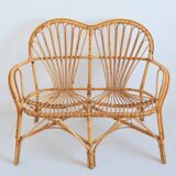 1960s vintage rattan canapé / bench