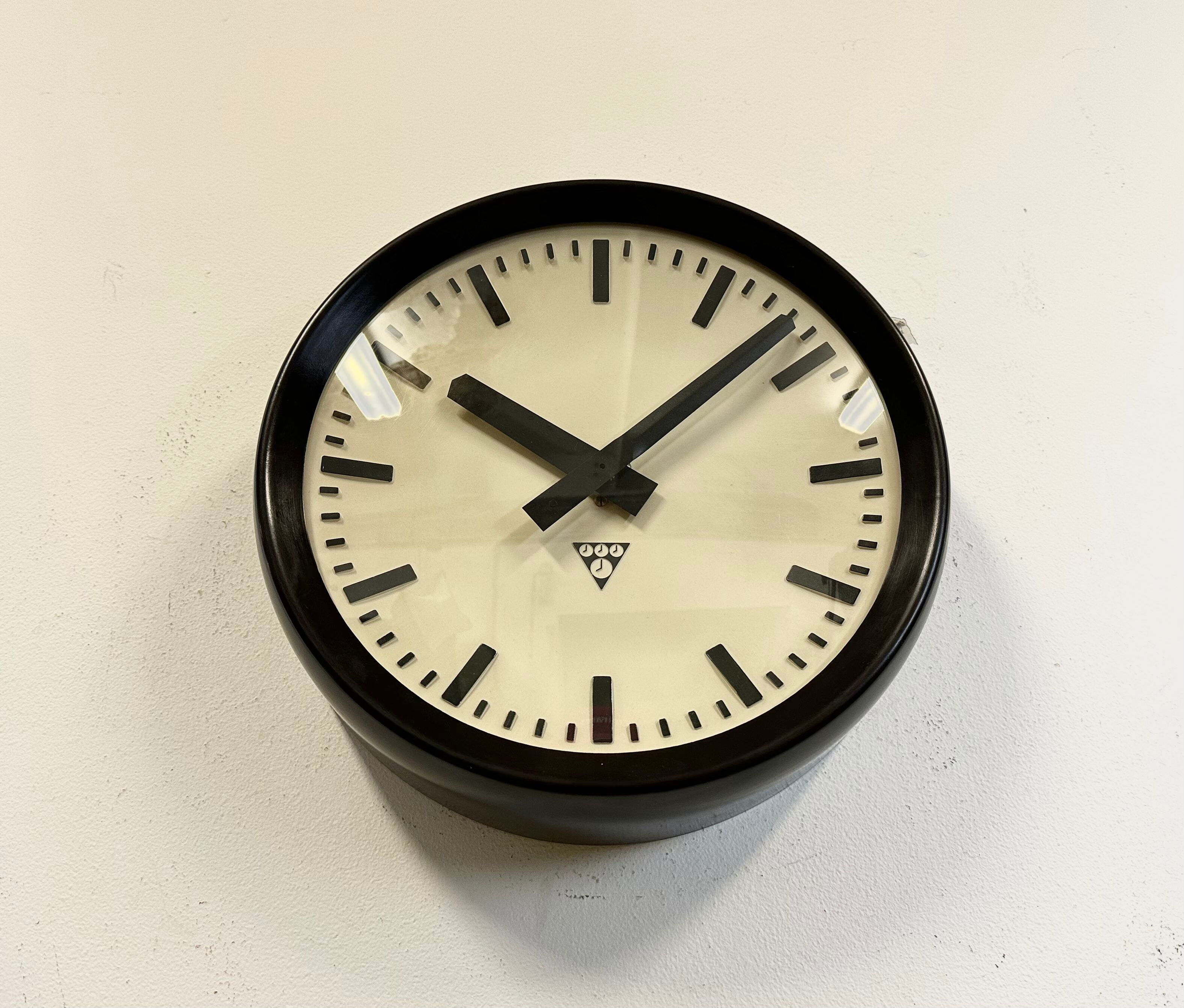 Industrial Bakelite Factory Wall Clock from Pragotron, 1960s