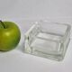 Vintage square Lumax catchall in thick transparent glass 11 x 11 x 6 cm