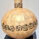 Large mother-of-pearl vase with arabesque decoration, vintage design.