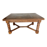 Renaissance-style solid oak table, 20th century.
