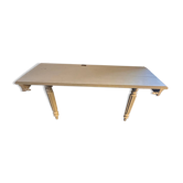 Console ancienne en bois patiné blanc – Style campagne chic, pieds tou