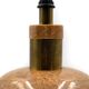 Hollywood regency pink granite and brass table lamp base, Italy 1970 ca.