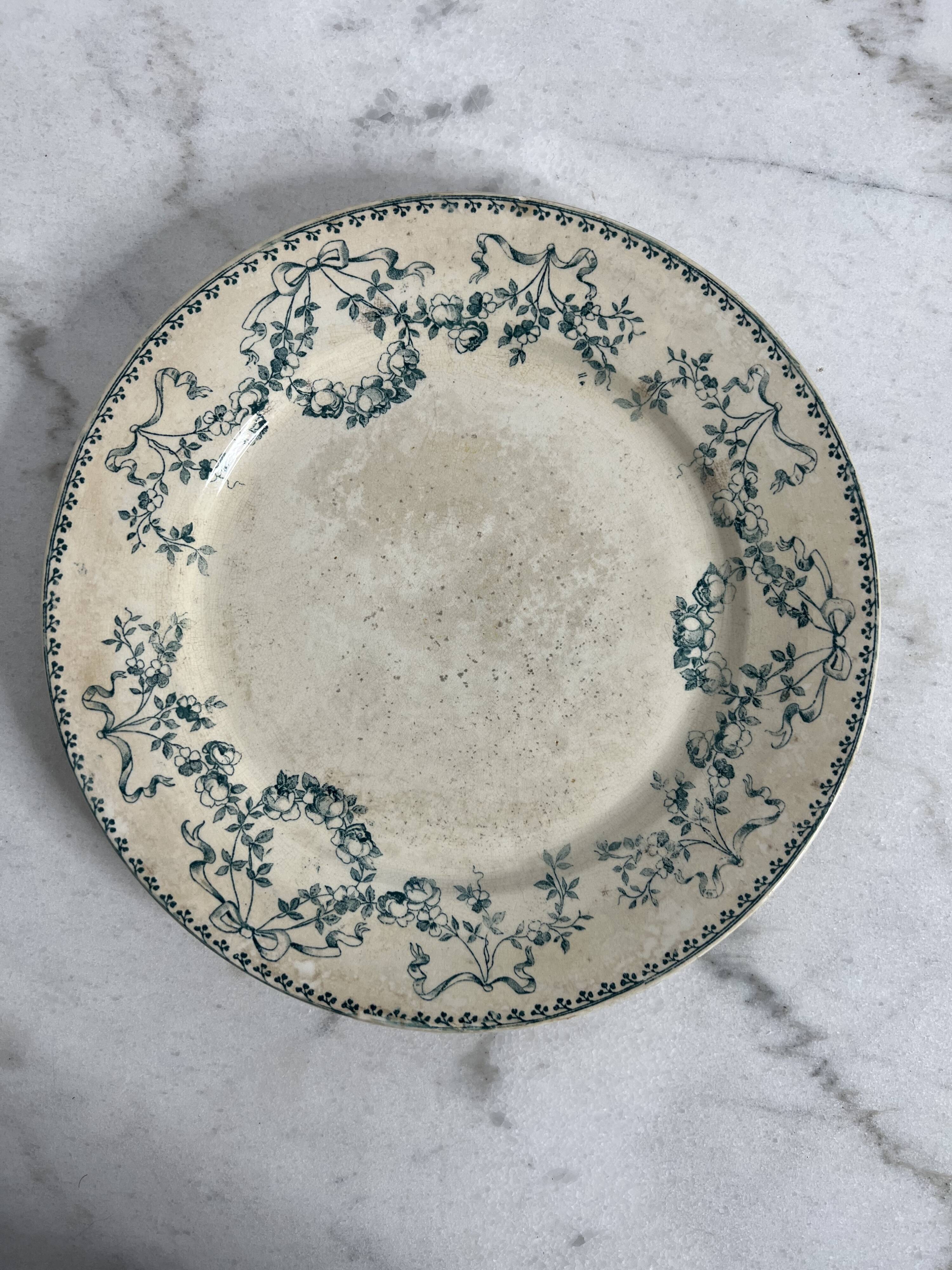 Set of 9 Terre de Fer flat plates - Sarreguemines U&C Mozart