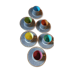 6 tasses à café & souscopes - salins