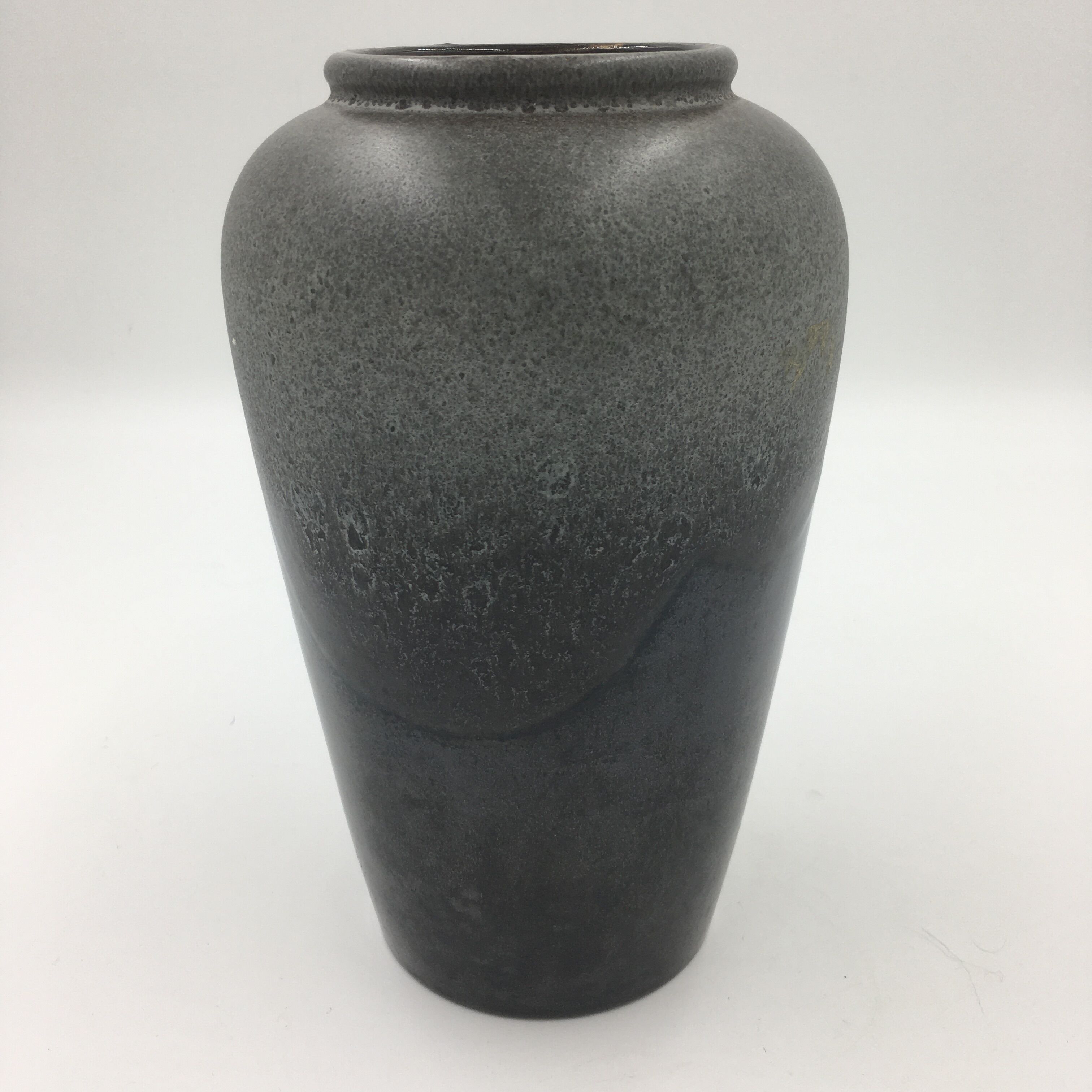 Brown and light grey ceramic vase