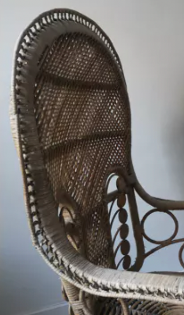 Emmanuelle armchair in rattan, 1970