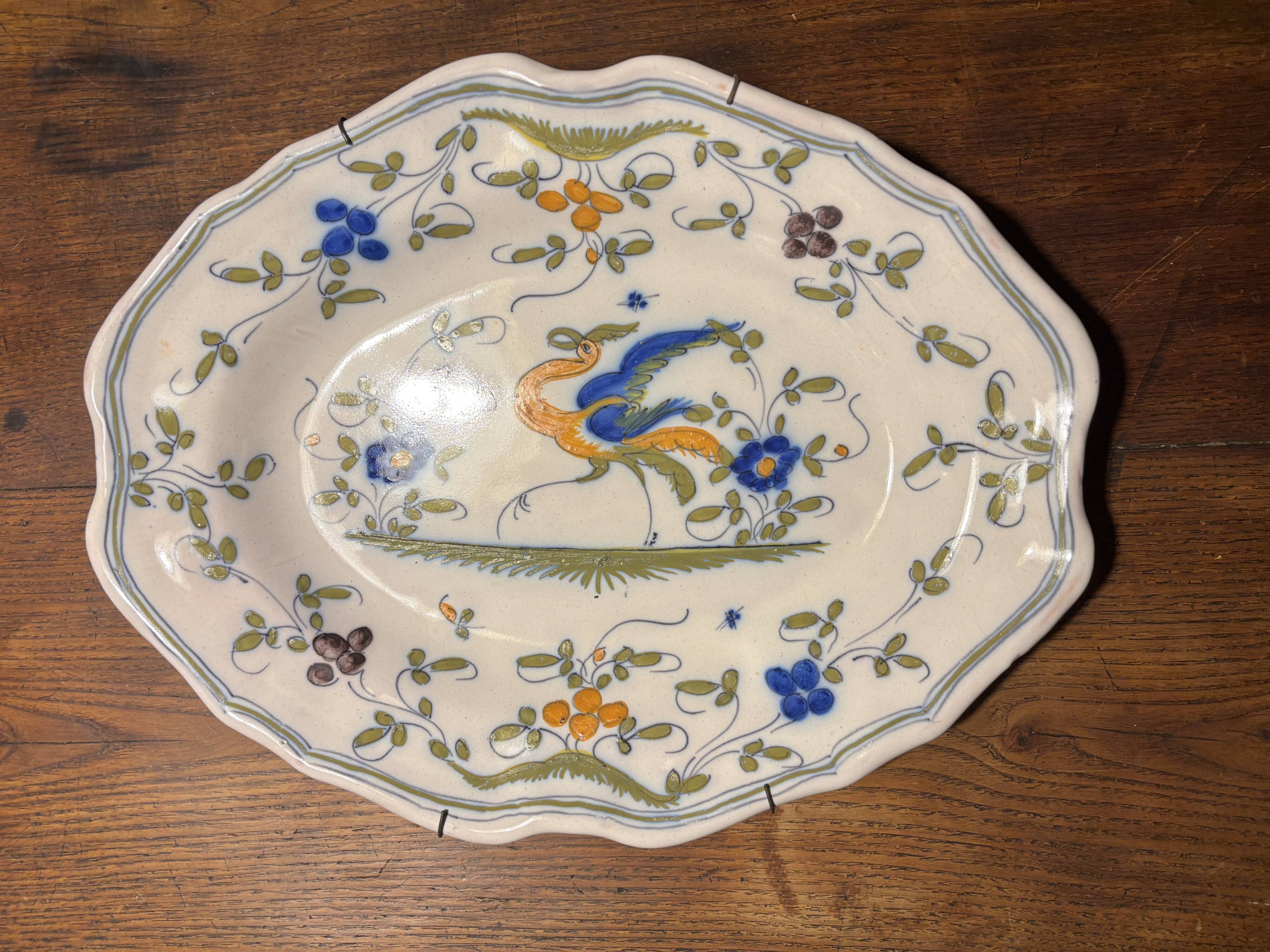 Large earthenware dish from the 19th century.