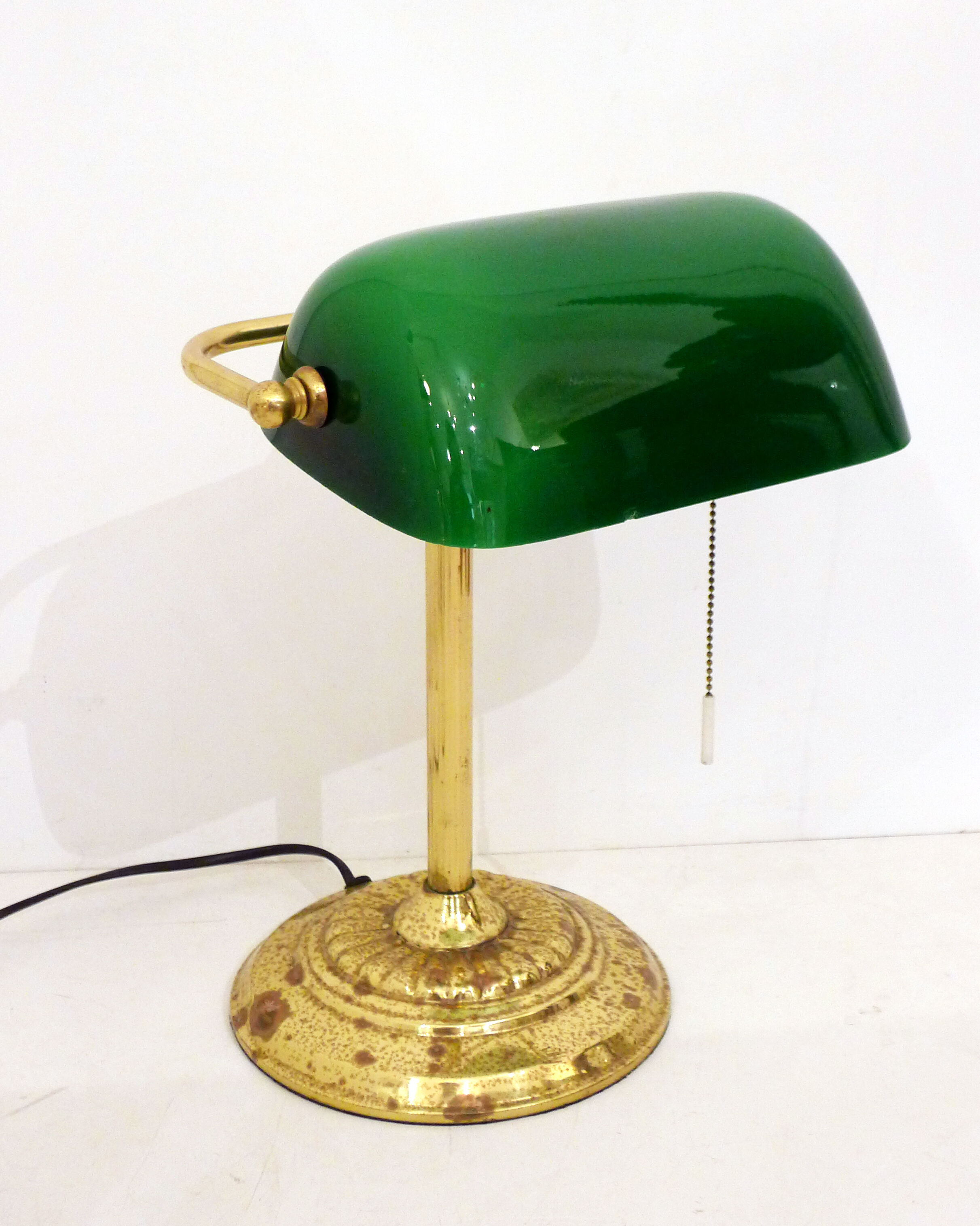 Desk lamp (library/banker) green & gold