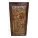 Large wood panel / bas relief Japanese style in embossed copper / signed