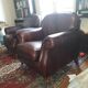 Napoleon III style leather armchair pair