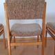 4 Scandinavian chairs in wood and patterned fabric, 1960s.