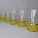 6 old vintage yellow granite glasses 50s