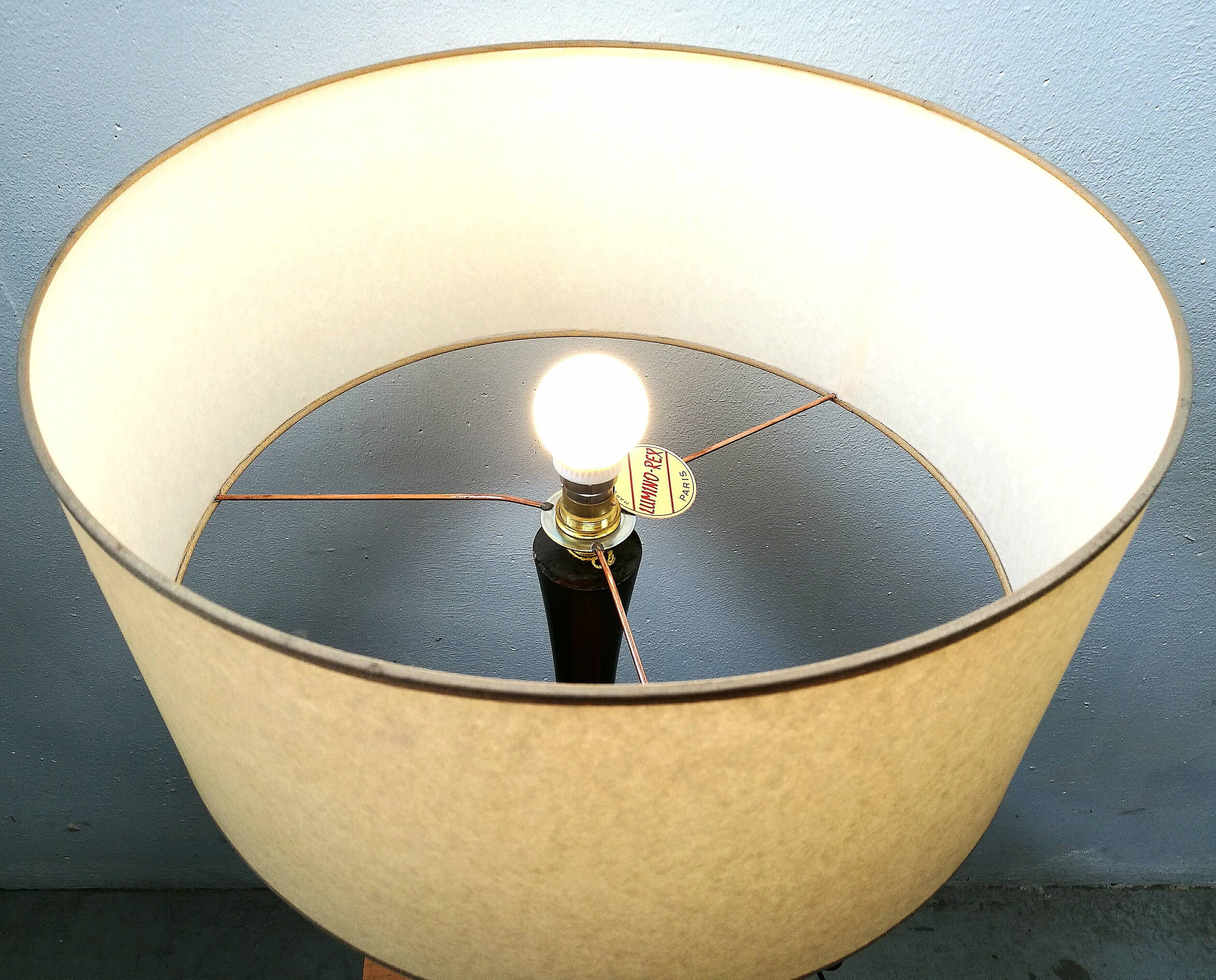 Lamp 60s dark and gilded wood