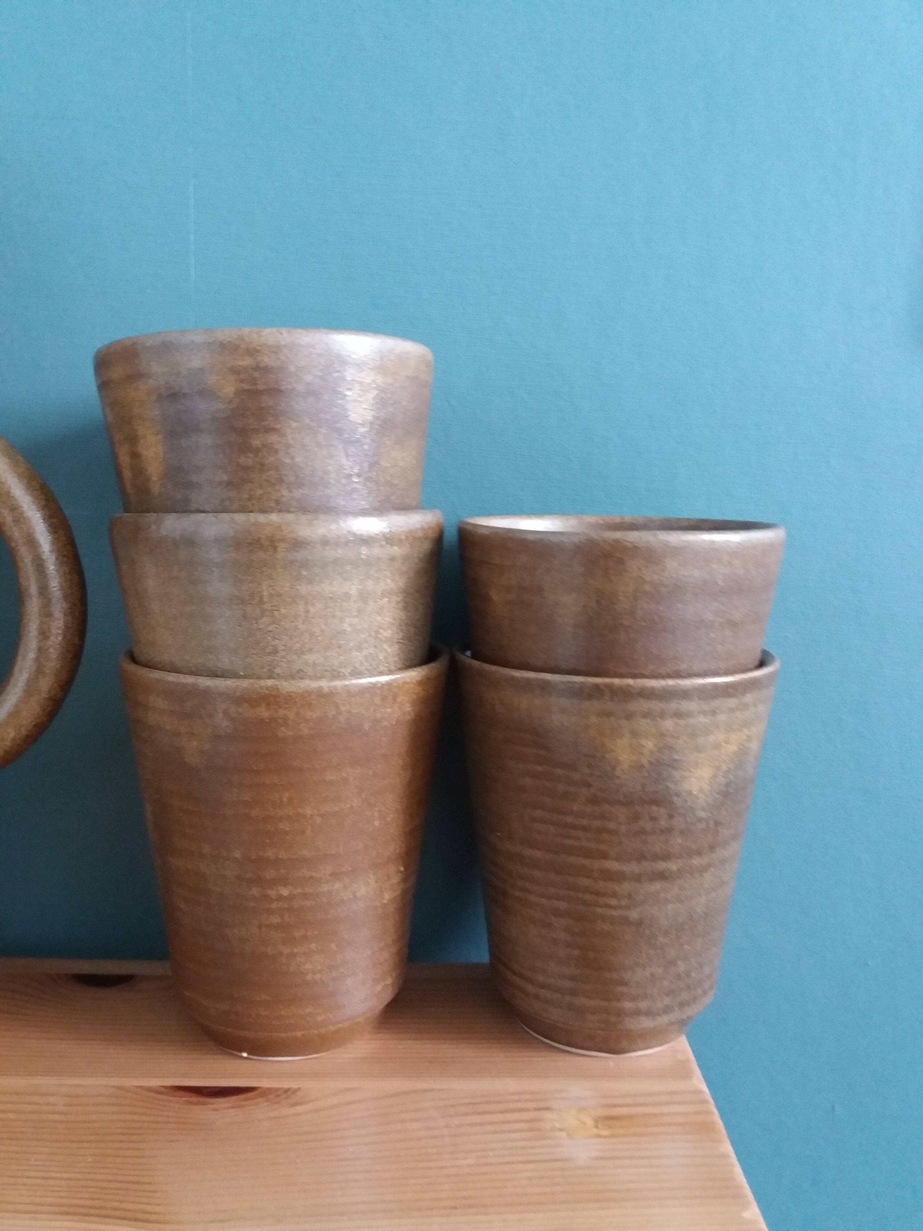 Digoin stoneware cider or orangeade service