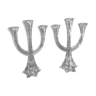 Molded crystal chandeliers 3 Branches Candle holder lot of 2 Dp 0122n008