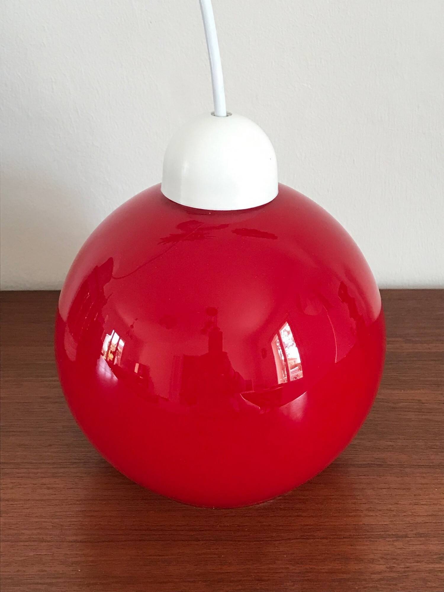 Vintage glass pendant light from the 70s