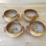 4 sandstone onion soup bowls